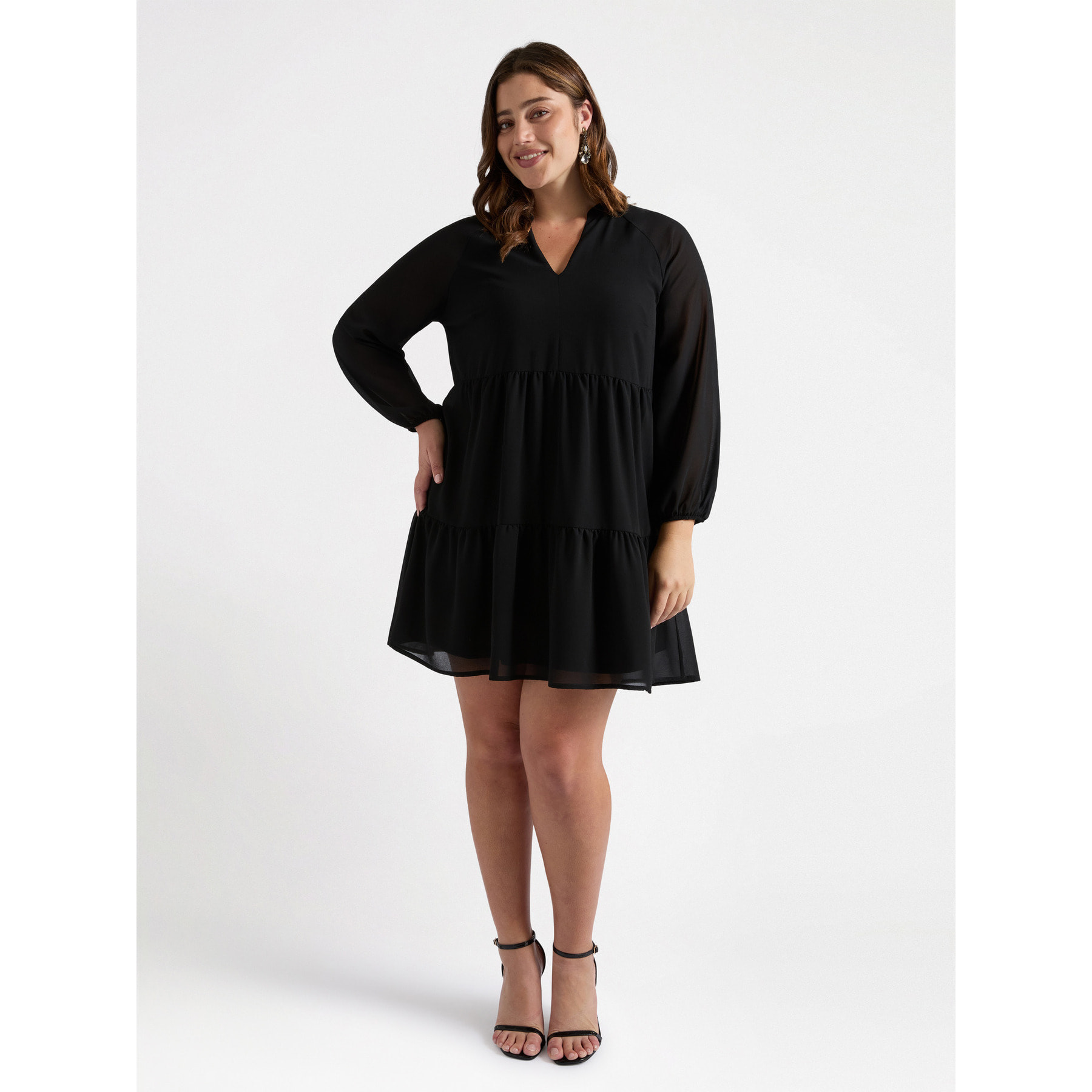 Fiorella Rubino - Vestido volantes - SMILE - Negro