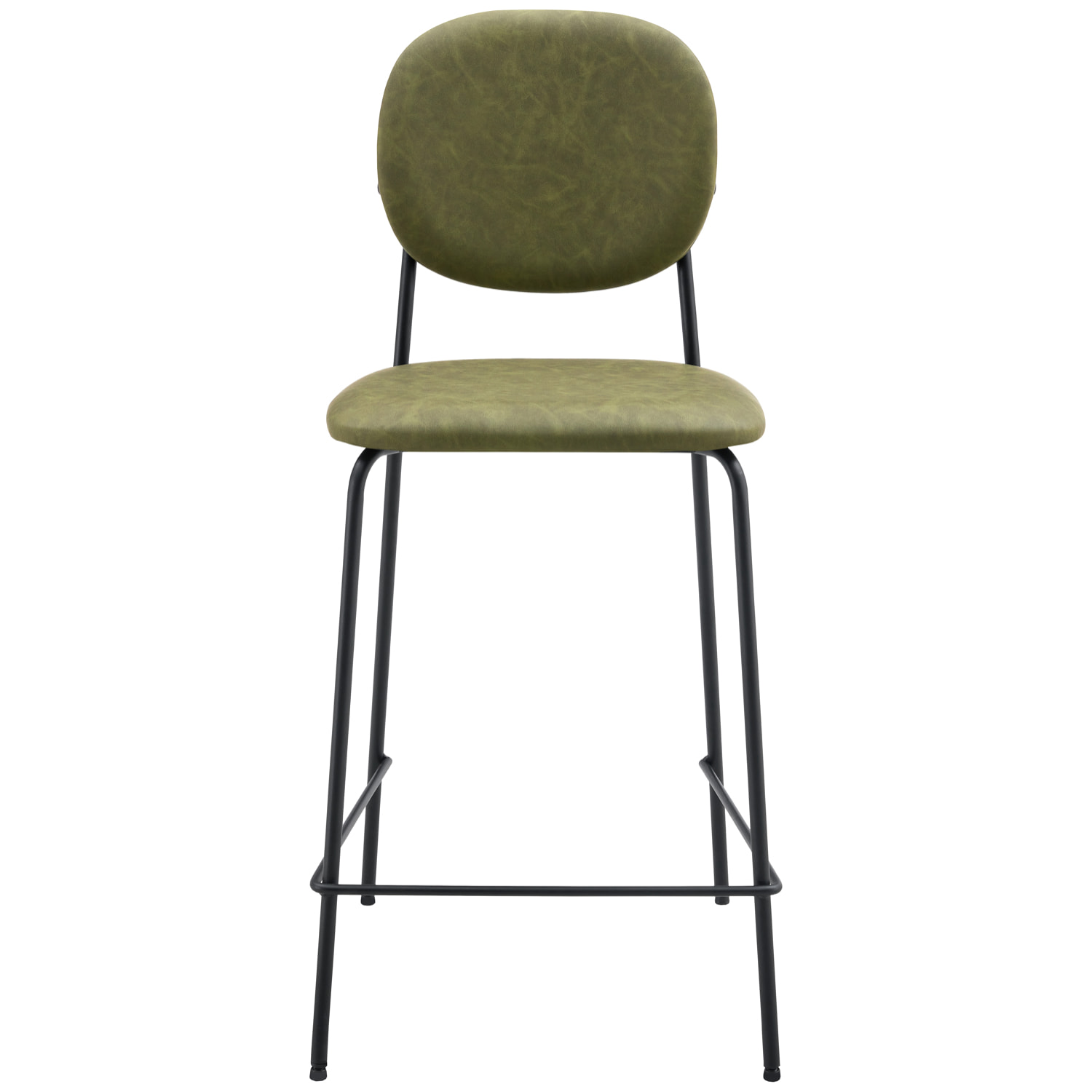 Lot de 2 tabourets de bar en simili vert EDMOND