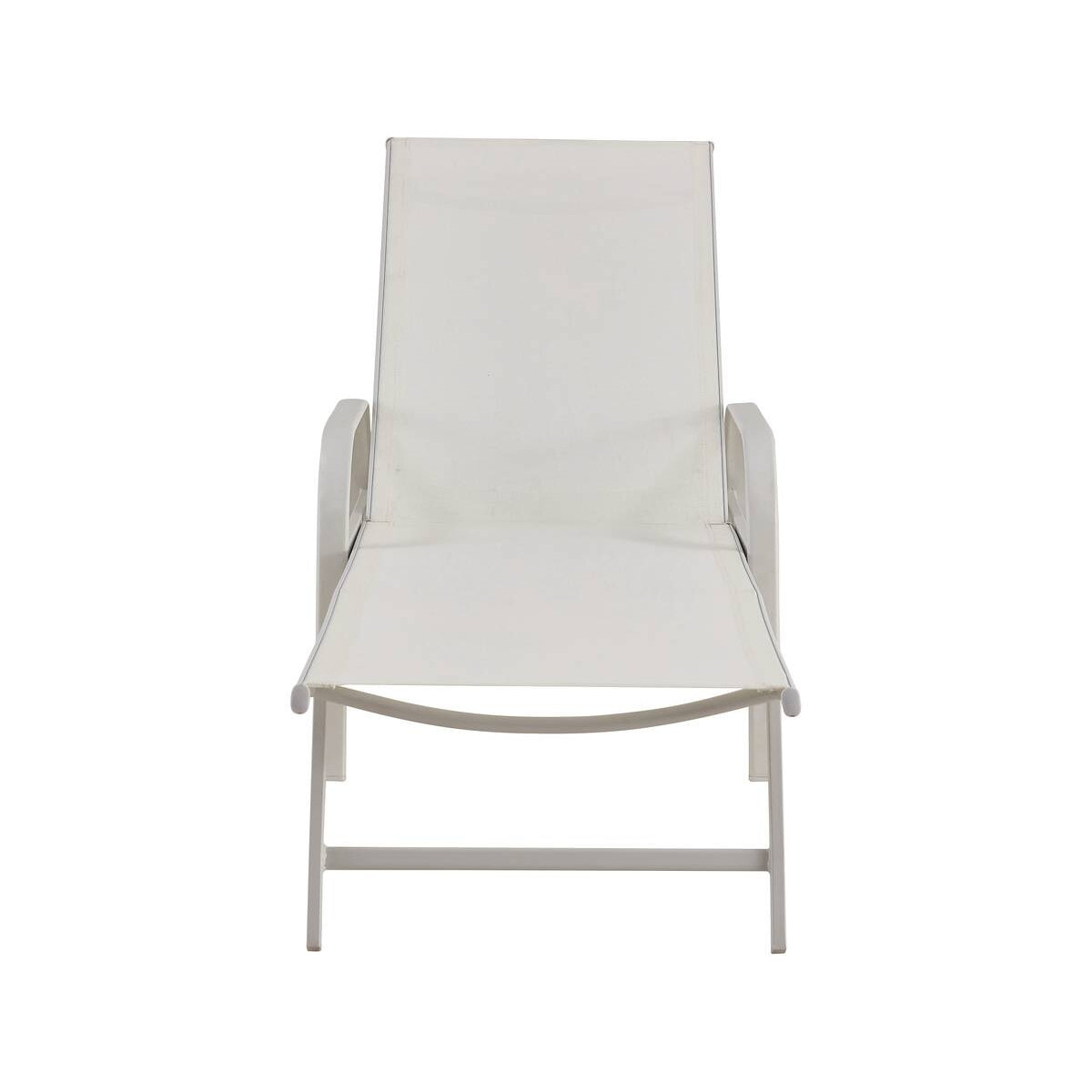 Lot de 2 Bains de soleil en métal avec accoudoirs "Farniente" - Blanc