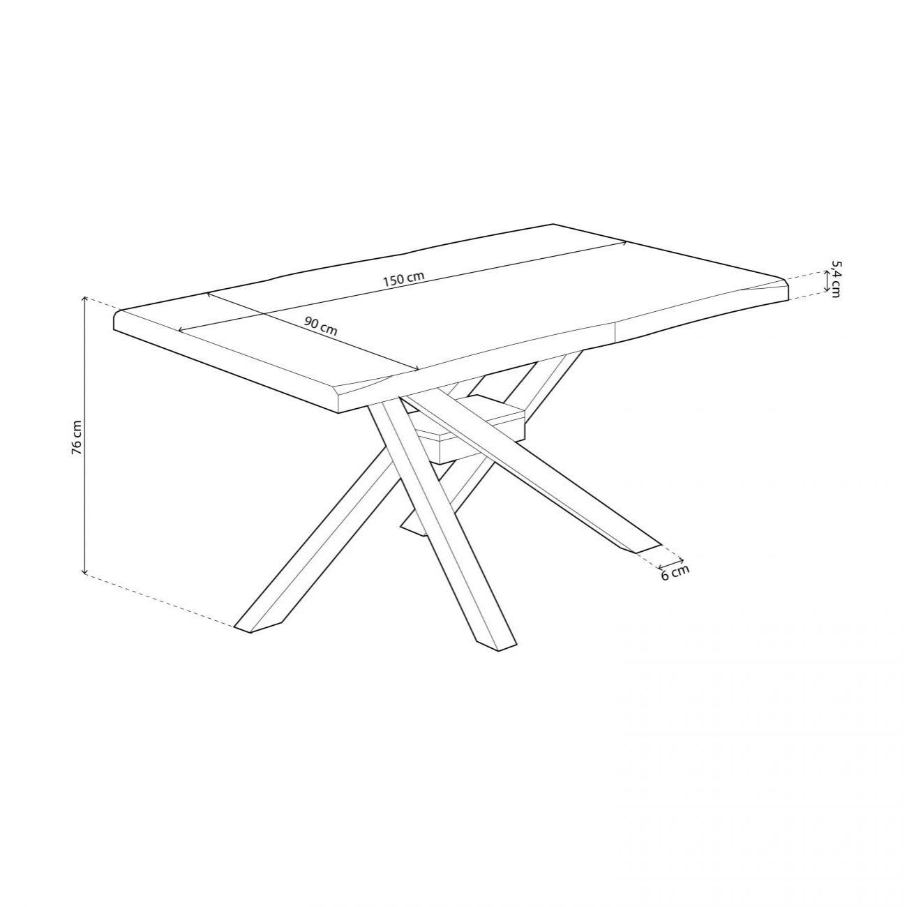 Mesa de comedor Xena Fit 150 Negro - Roble