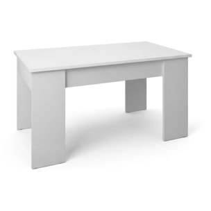Mesa de centro elevable con almacenaje en blanco artik 90x43-53 cm Norak Blanco Artik (Blanco Mate)