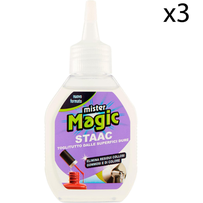 3x Mister Magic Staac Toglitutto dalle Superfici Dure - 3 Flaconi da 80ml