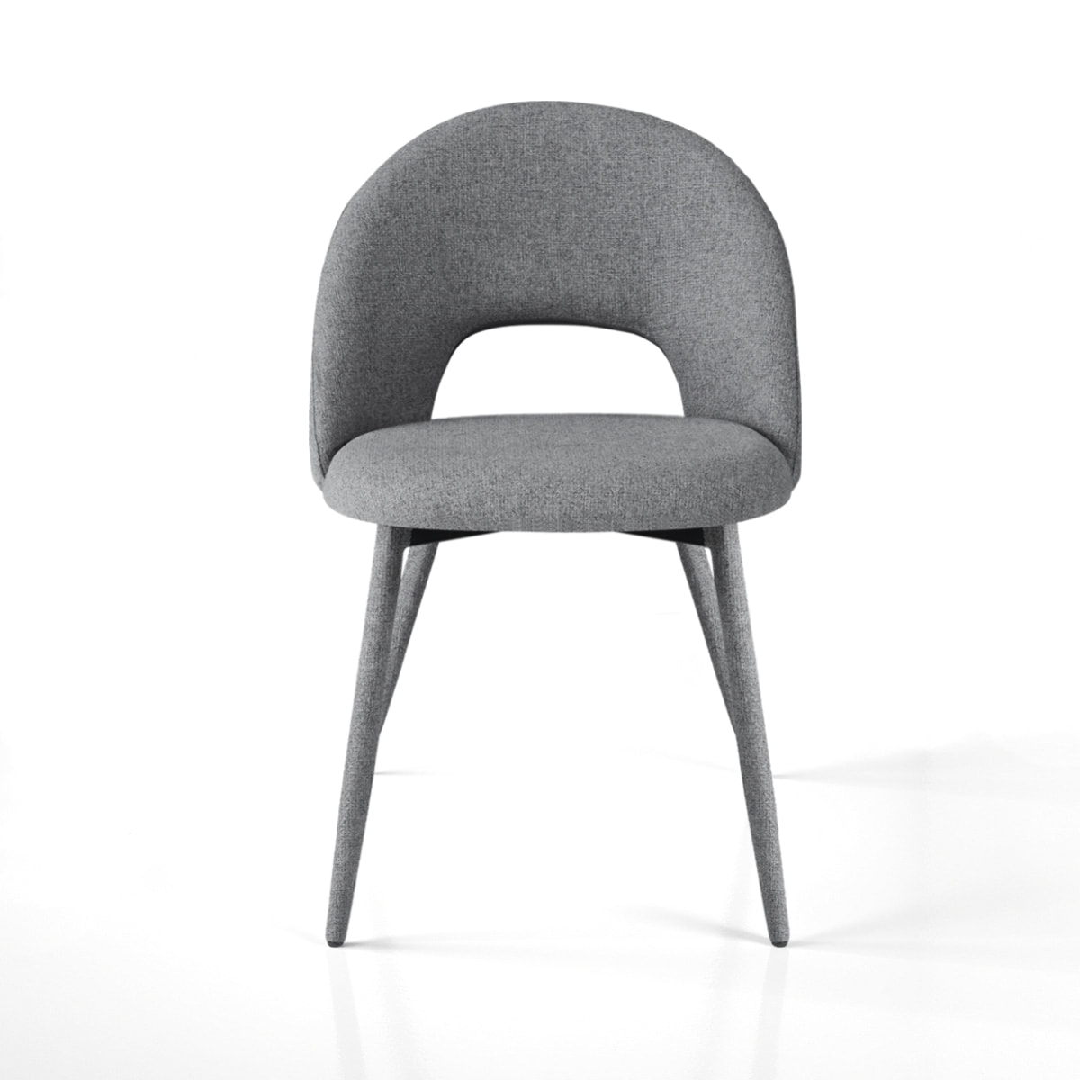 Lot de 4 chaises de salle à manger Tomasucci SELMA, en tissu, gris, 54 × 51 × 79 cm