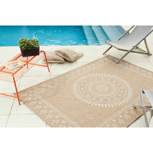 Nature - tapis effet jute blanc