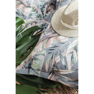 Parure housse de couette 240x220 cm et 2 taies d'oreiller 63x63cm satin de coton imprimé