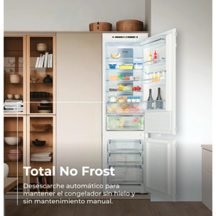 EVVO Frigorífico combi integrable Fi65, 180L+64L, No Frost, Chiller Zone, ECO, Vacaciones, congelación rápida, silencioso.