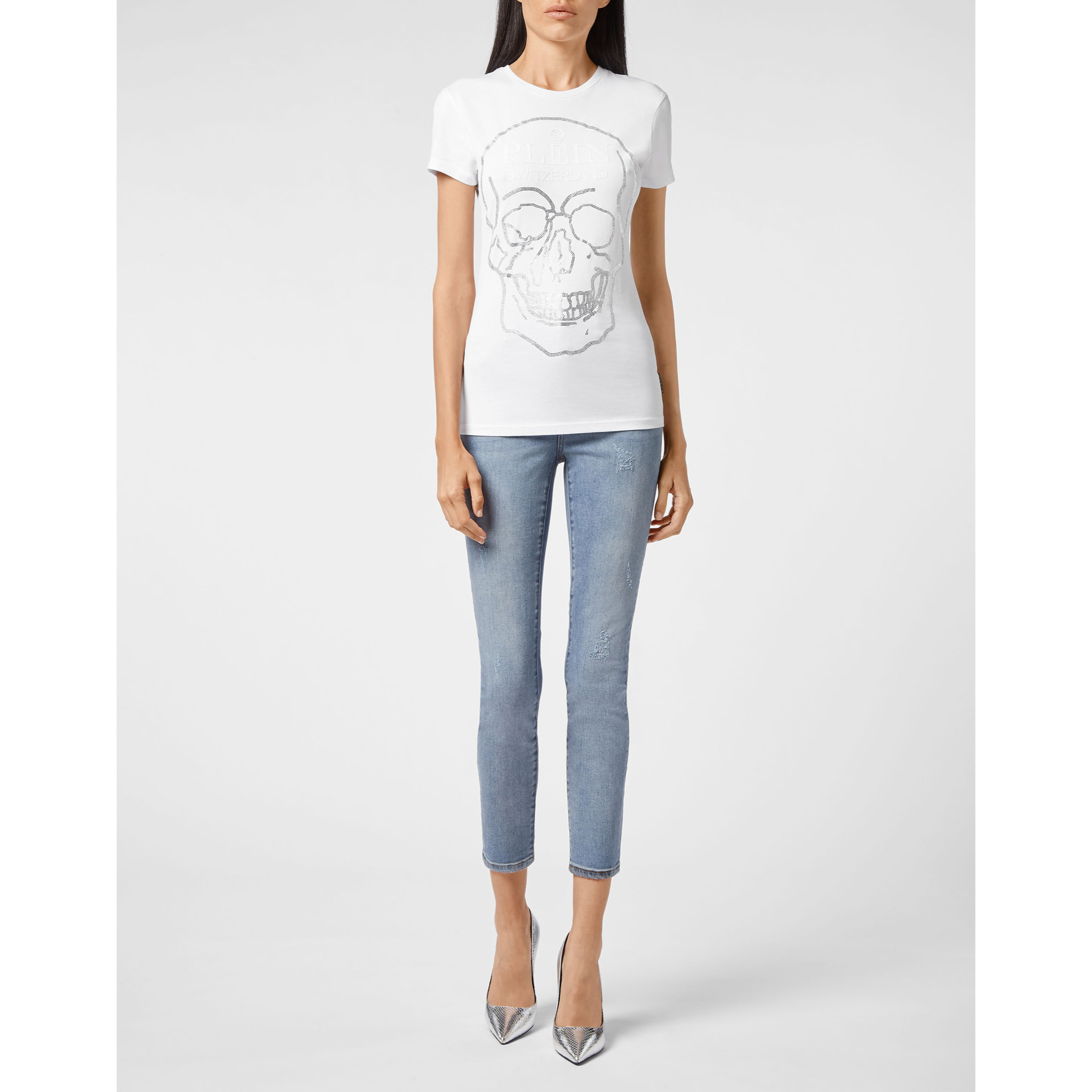 PHILIPP PLEIN Camiseta de cuello redondo SKULL