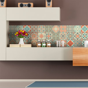 Stickers muraux - Sticker Mural Carrelage adhésif Cuisine Salle de Bain - 30 STICKERS CARRELAGES AZULEJOS VÉRONE