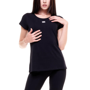 Camiseta básica mujer manga corta cuello redondo