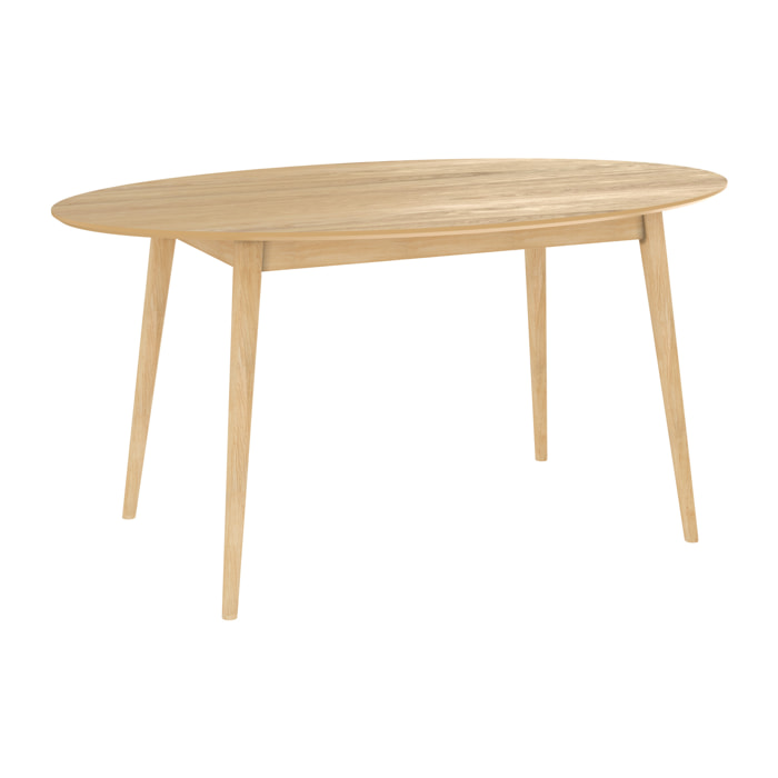 Table ovale Eddy 6 personnes en bois clair 150 cm
