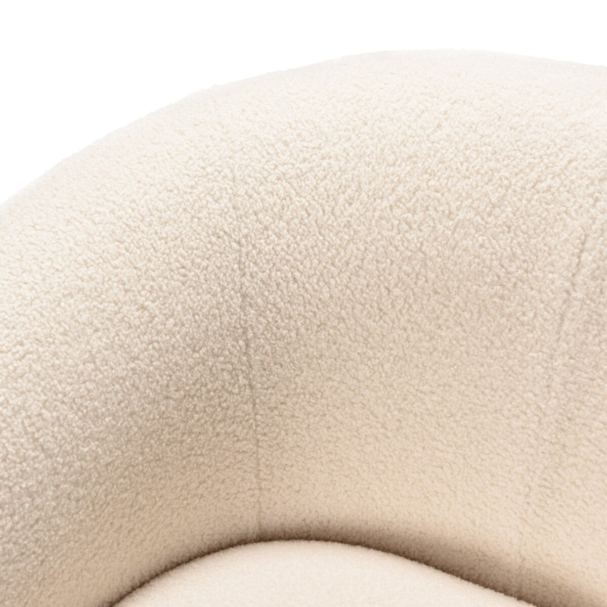 LEOPOLD - Fauteuil arrondi en tissu bouclette écru
