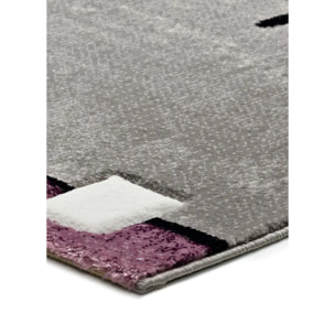 DETROIT Alfombra geométrica de pelo corto lila, varias medidas disponibles.
