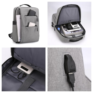 DAM Mochila para Laptop con interfaz de carga USB. 28x12x42 Cm. Color: Negro