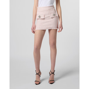 PHILIPP PLEIN Tweed Mini Skirt Crystals