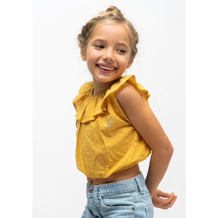 Top da bambina con volant color