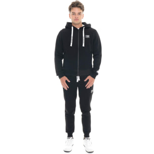 Felpe invernale uomo con cappuccio e zip, logo piccolo Leone 1947 Soft Basic