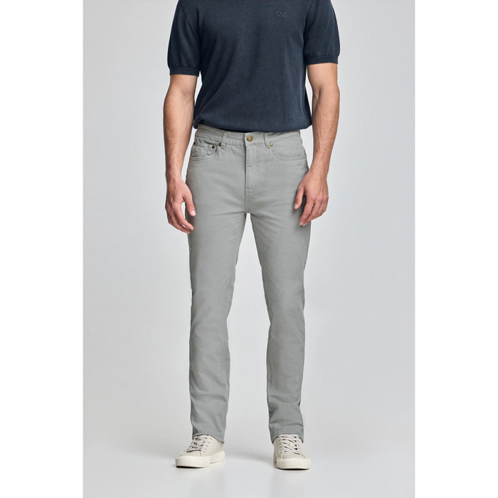 Pantaloni slim Voss grigi con cinque tasche