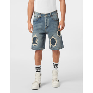 PHILIPP PLEIN PANTALONCINI DI JEANS