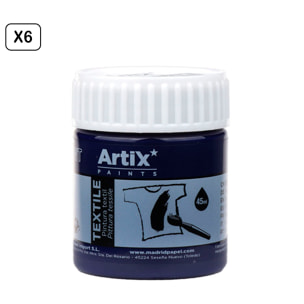 Pack 6 Uds. PINTURA TEXTIL AZUL ULTRAMAR 45 ml
