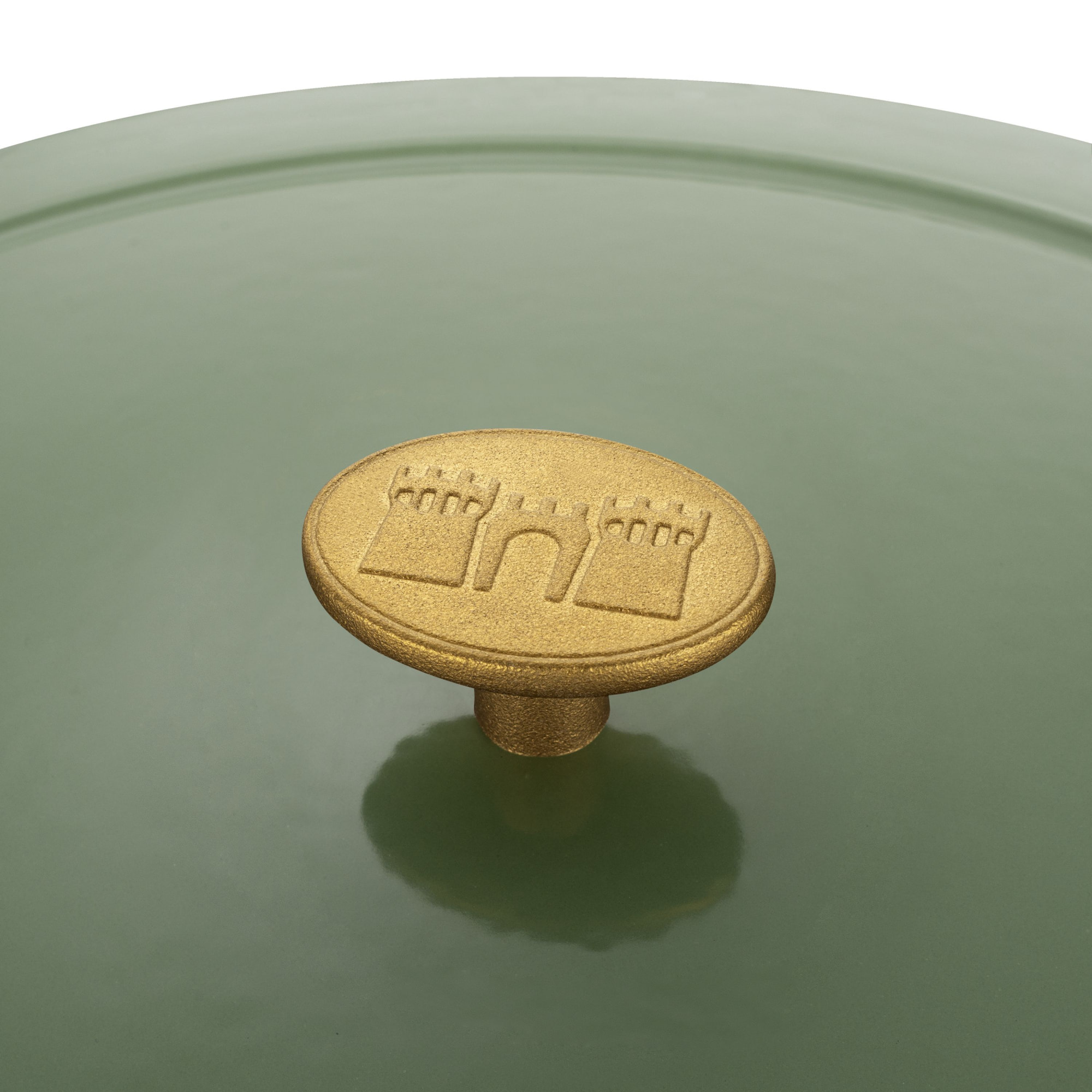 Cocotte 28 cm, Rond(e), Vert, Fonte