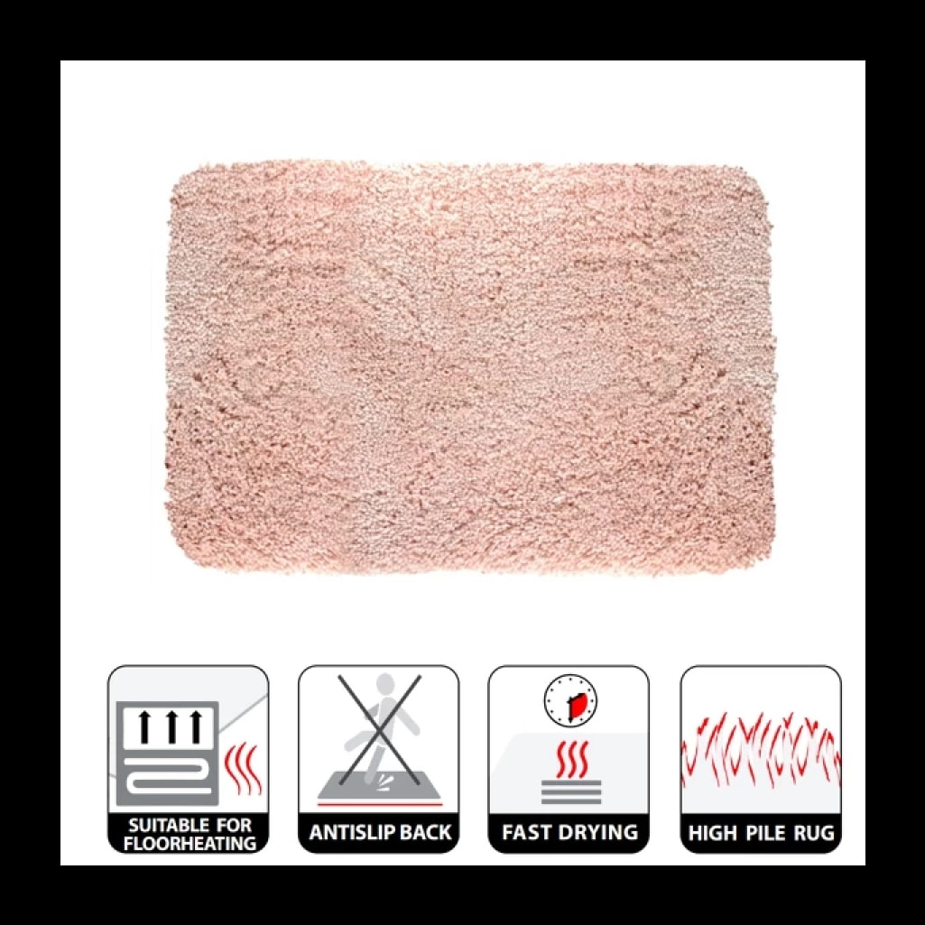Tapis de bain Microfibre HIGHLAND Rose Clair Spirella