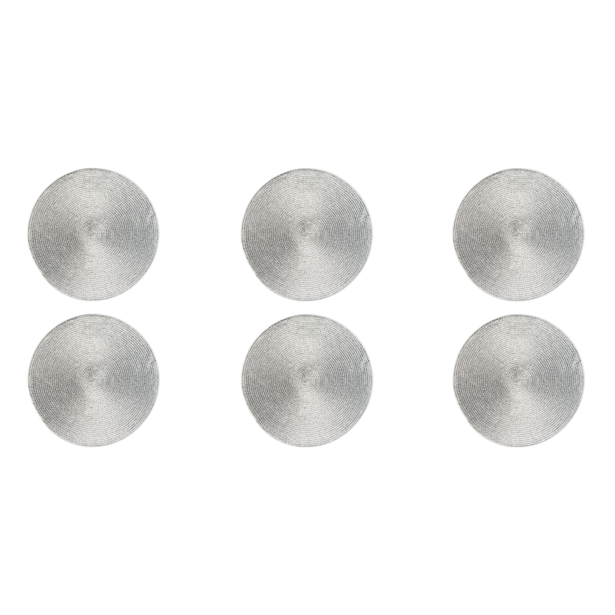 Set de 6 sets de table ronds Excelsa – Platinum, Polypropylène Argenté