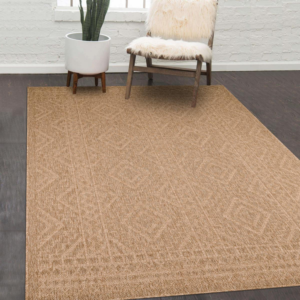 Tapis extérieur tissé kilim rectangle HERI