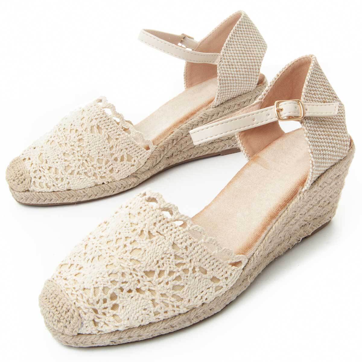 Alpargatas de Cuña - Beige - Altura: 6 Cm