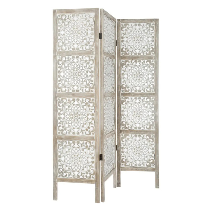 Paravent "Etnik" blanc H170cm