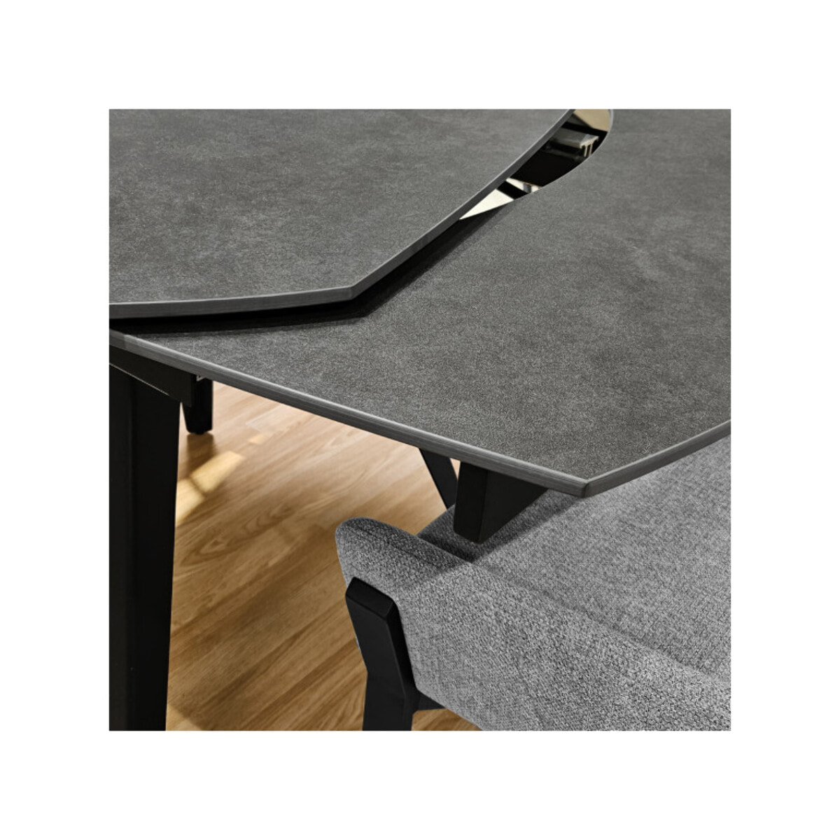 Table en céramique rallonges rotatives 120/180 cm - anthracite - BRERA