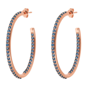 Orecchini a Cerchio Ovali con Cubic Zirconia Rosse
