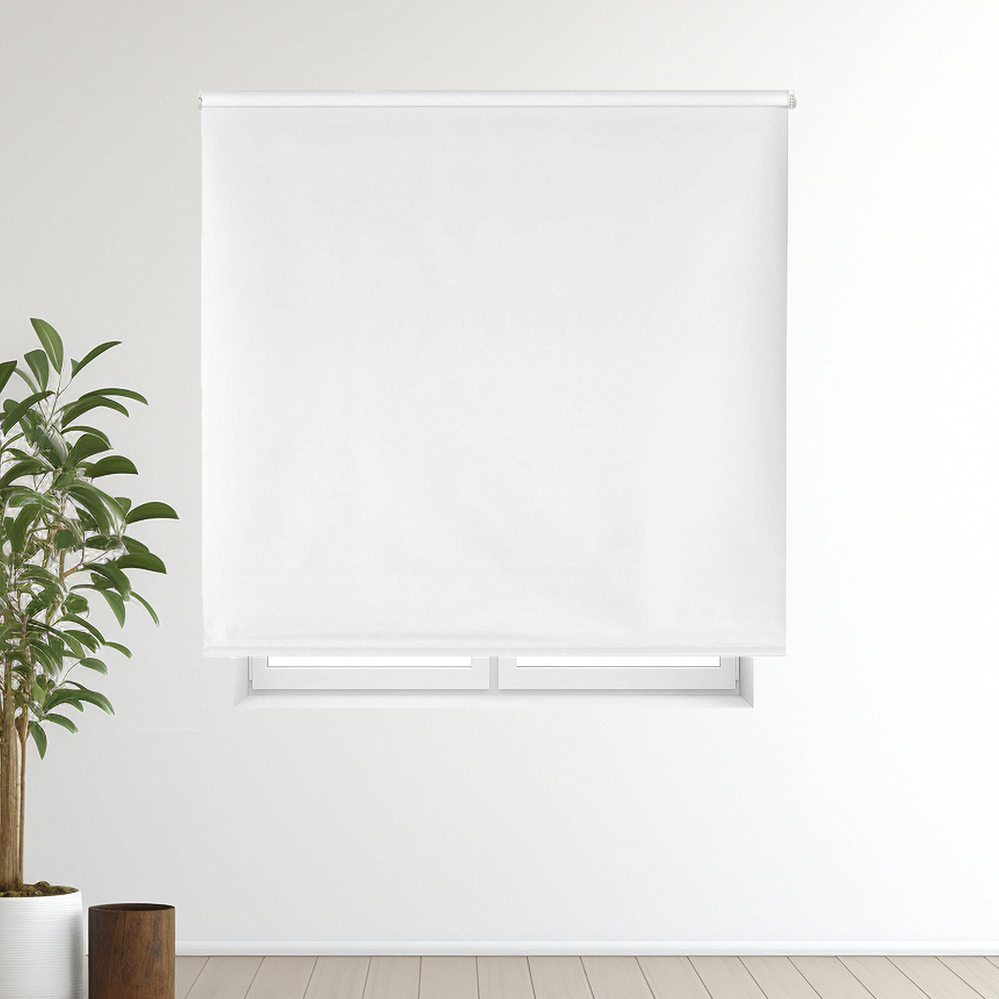 Well home estor enrollable opaco liso - blanco roto, 180 x 110cm (ancho x largo)/tamaño de la tela 177 x 105cm