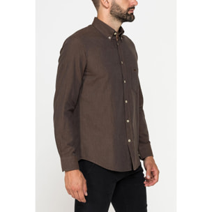 CAMICIA DI FLANELLA IN COLORI TINTA UNITA CON TASCHINO