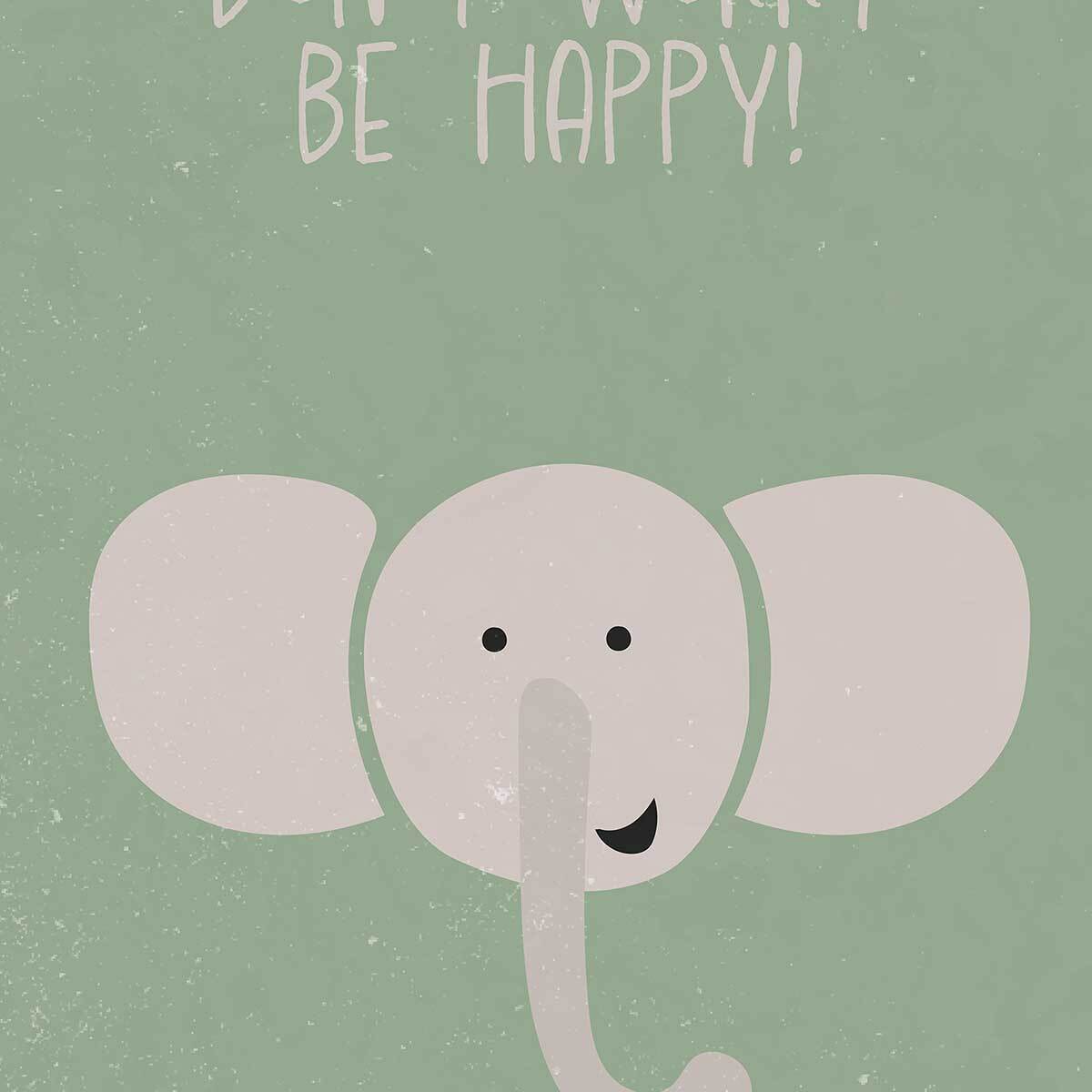 Affiche enfant elephant Affiche sous cadre bois