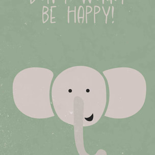 Affiche enfant elephant Affiche sous cadre bois