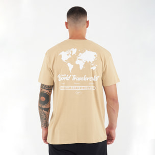 T-shirt in cotone da uomo TRAVELER beige