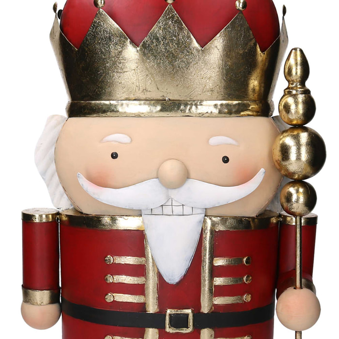 Soldatino in metallo rosso cm38,8x22,2h63