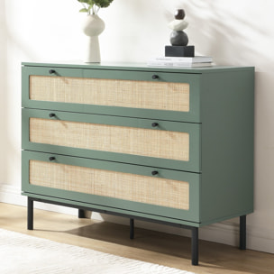 Commode 3 tiroirs en cannage - LUMA