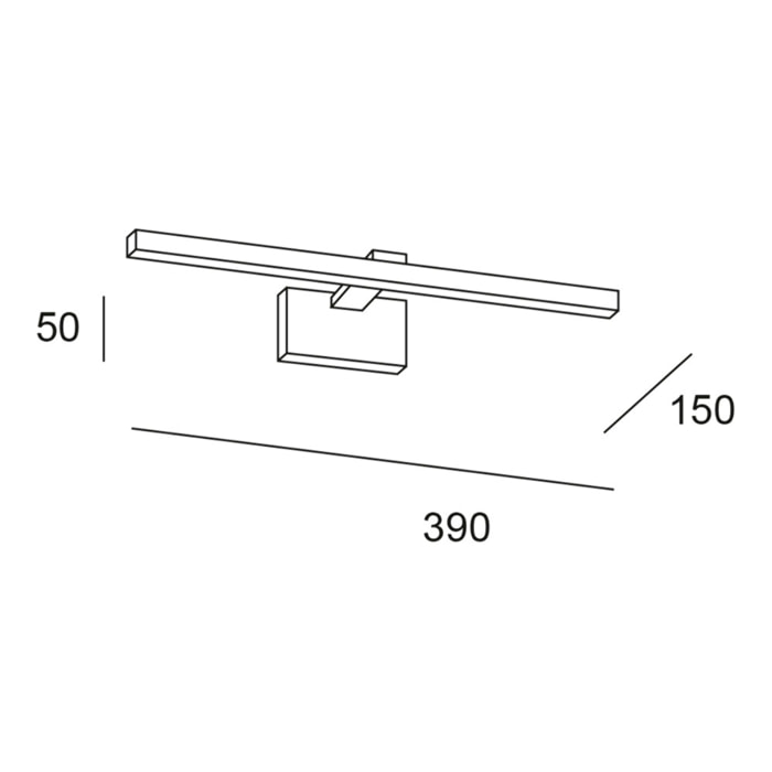 Forlight Nora - Lámpara para Espejo de Baño LED 39cm con Luz Neutra 4000K. Protección IP44 para Baños. Color Negro