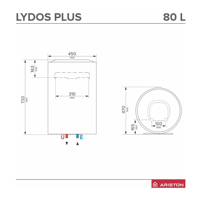 Scaldabagno Elettrico Boiler ad Accumulo ARISTON Lydos Plus 80 L