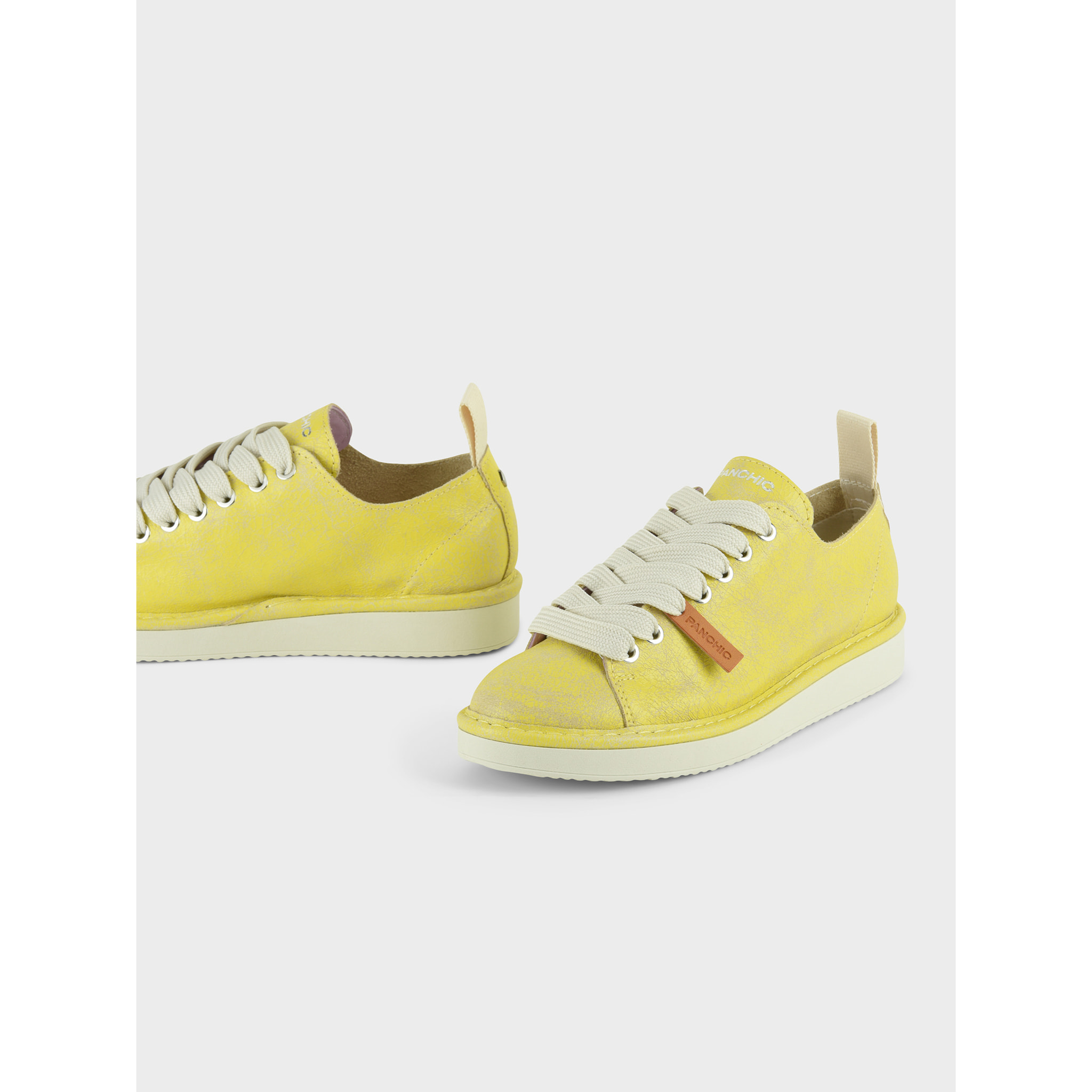 ZAPATO CON CORDONES MUJER P01 DE ANTE RAYADO AMARILLO