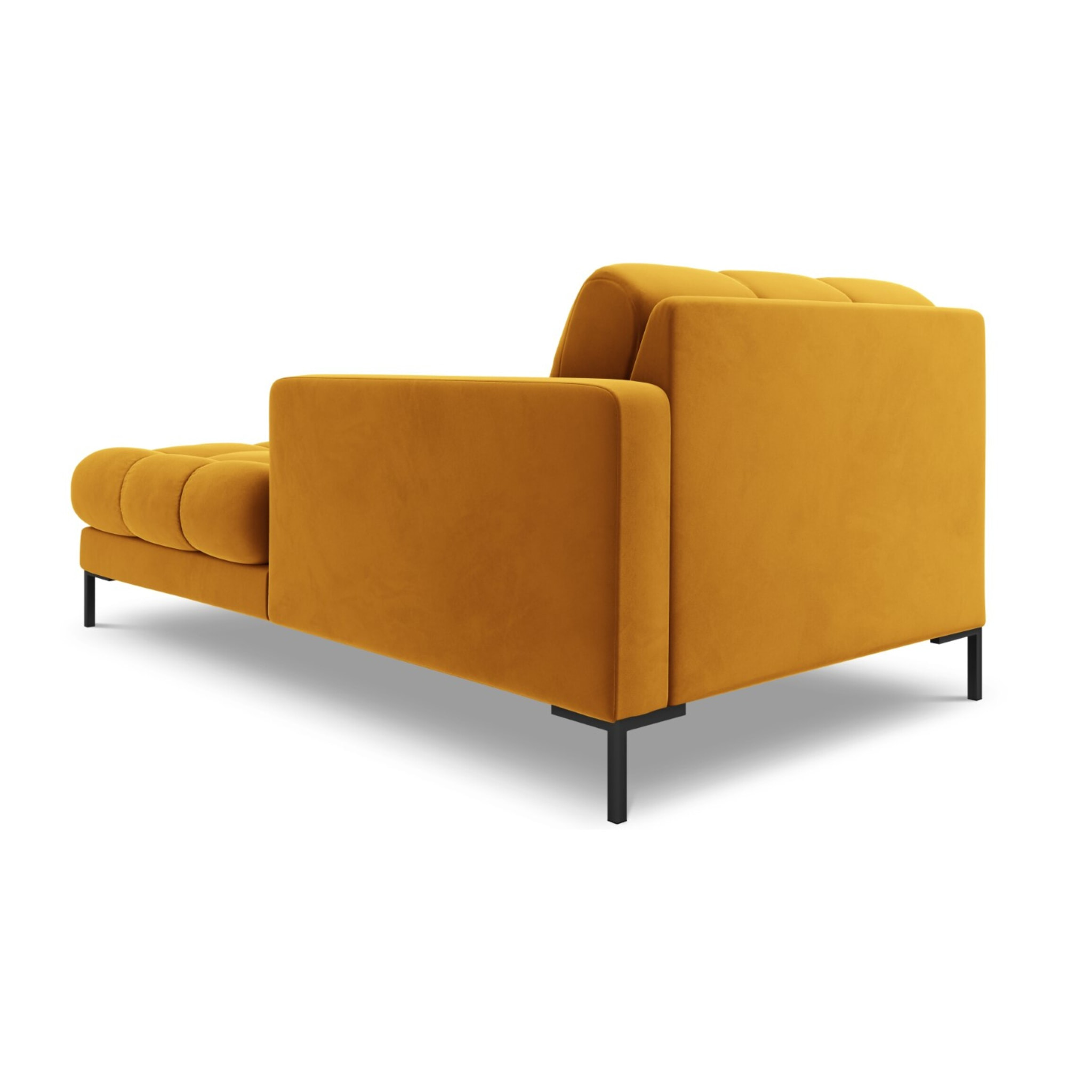 Méridienne droite "Bali" en velours jaune