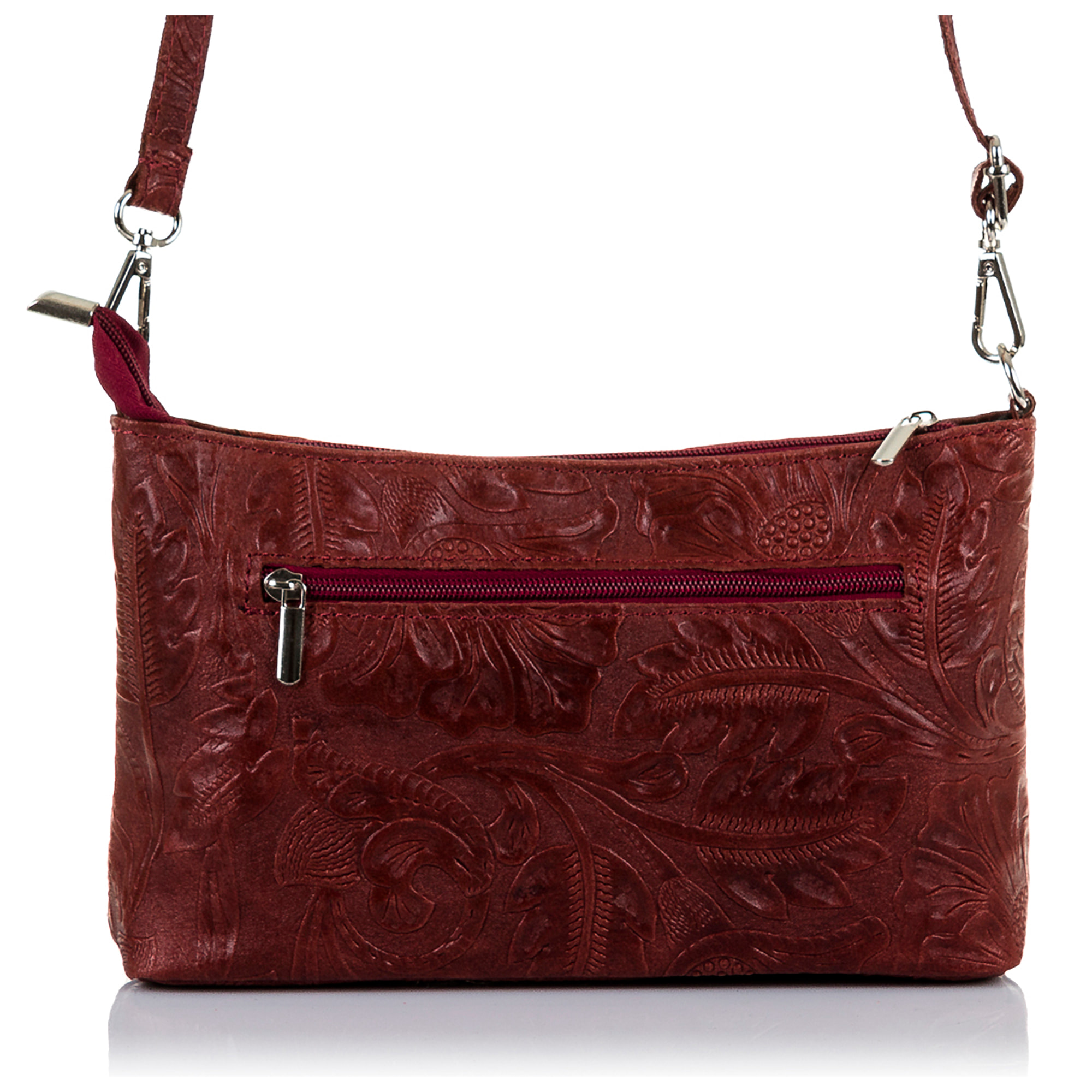 Martia Borsa a tracolla Donna.Pelle autentica Scamosciata Incisione Arabesca