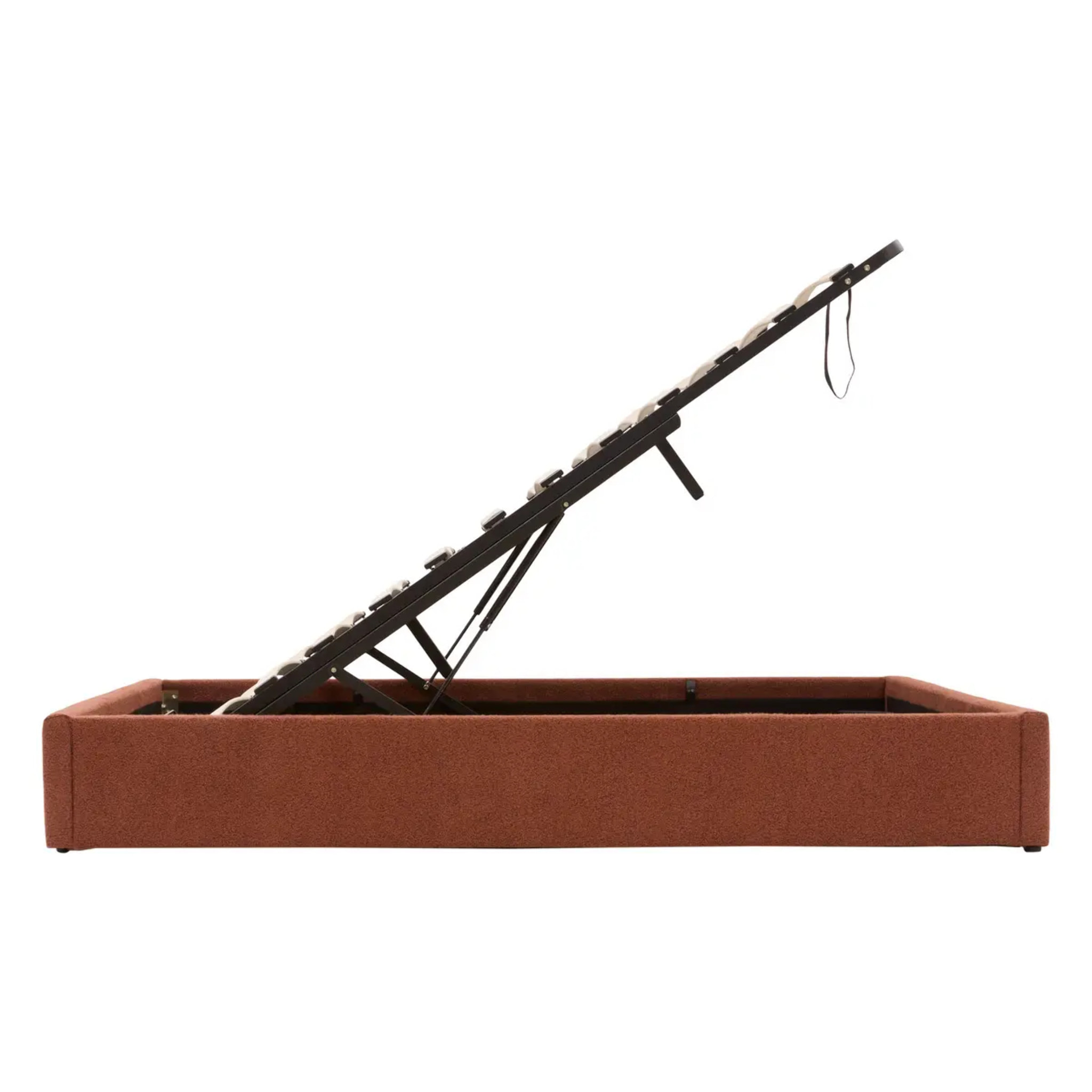 Lit coffre Luna rectangulaire 160x200cm terracotta