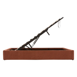 Lit coffre Luna rectangulaire 160x200cm terracotta
