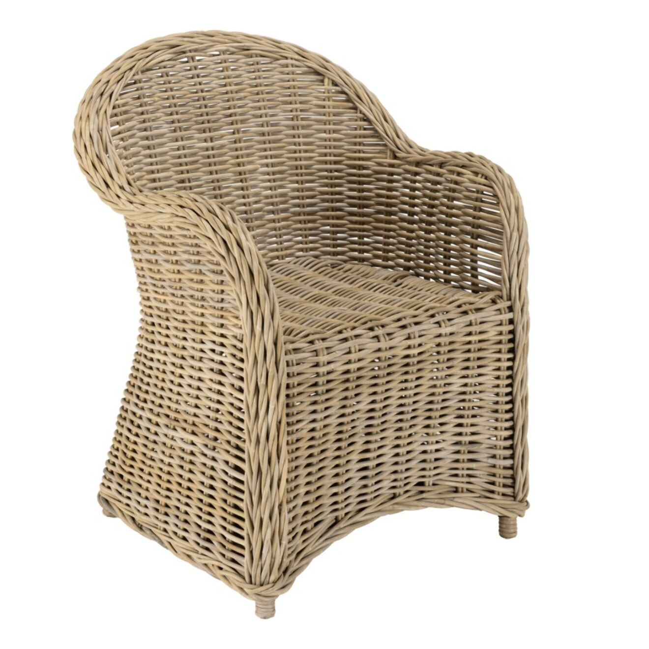 KALLY - Fauteuil en kubu avec coussin d'assise blanc