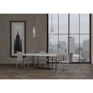 Consola extensible 90x40/300 cm Nordica Premium Fresno Blanco estructura Antracita