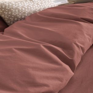 Housse de couette unie en percale de coton lavée, DELICATE