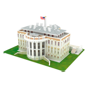 Puzle 3D de cartón de la Casa Blanca en Estados Unidos. 35 piezas.
