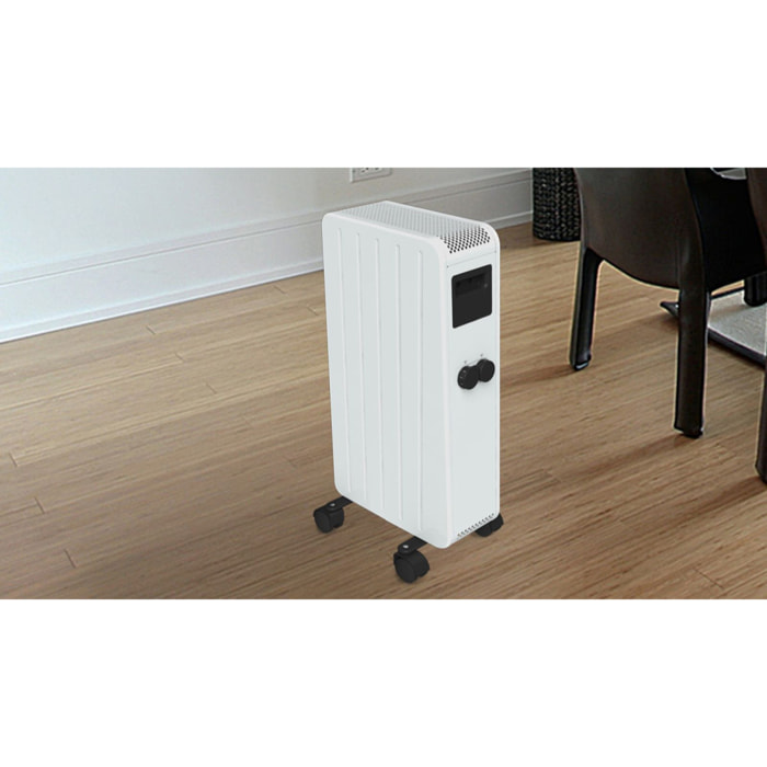 Radiateur inertie ceramique mobile 1500W blanc